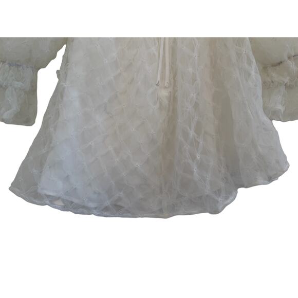 LPA Taluah Mini Dress Womens Small White Cottagecore Whimsy Boho Peasant - Picture 13 of 16